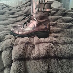 DKNY Metallic Combat Boots